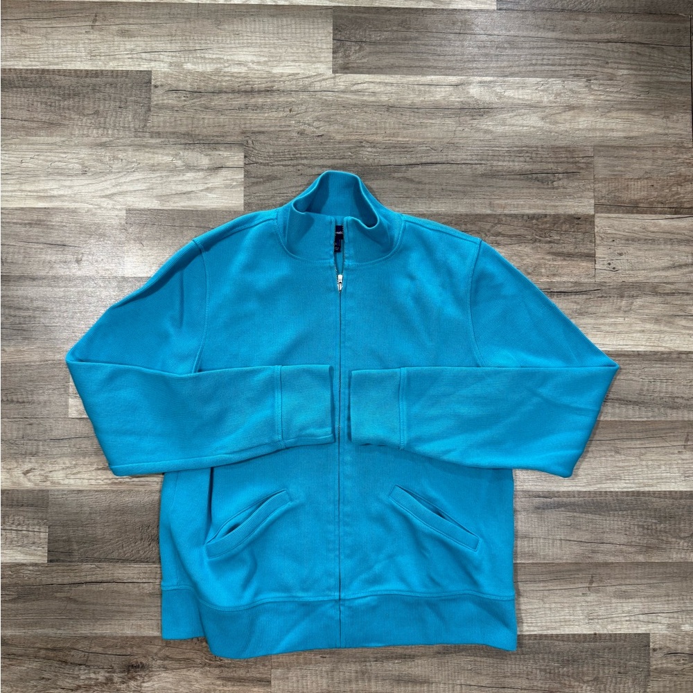 Men's Zip-Up Sweater Jacket in Bright Teal